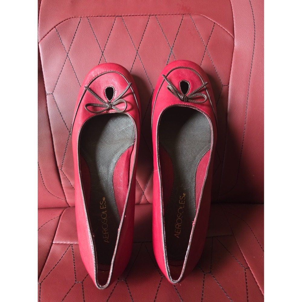 Aerosoles Coquette Dark Red And Black Flats Size US 8M
